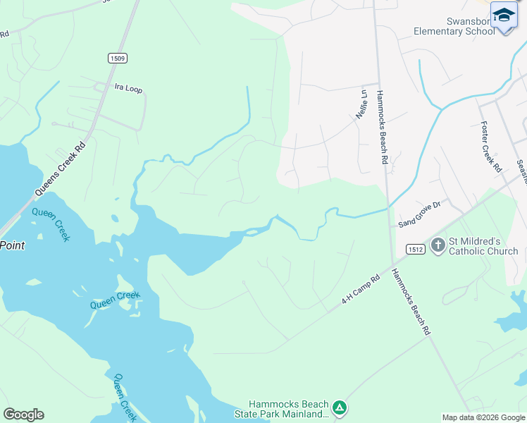 map of restaurants, bars, coffee shops, grocery stores, and more near 409 Salt Creek Road in Swansboro