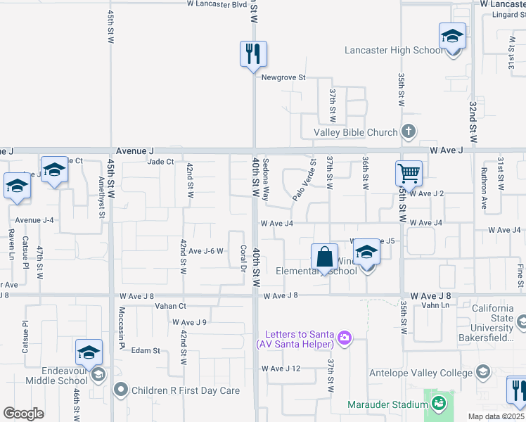 map of restaurants, bars, coffee shops, grocery stores, and more near 4008 Dee Dee Court in Lancaster