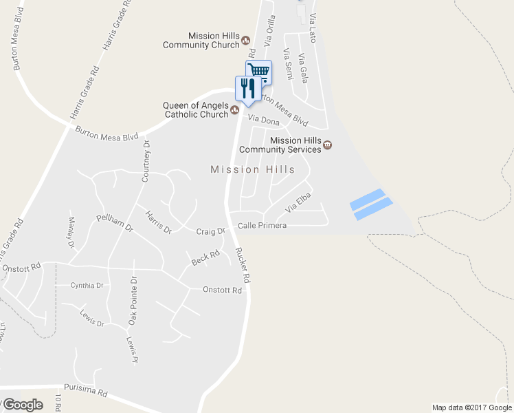 map of restaurants, bars, coffee shops, grocery stores, and more near 1479 Calle Segunda in Lompoc