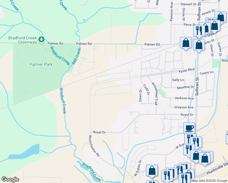 map of restaurants, bars, coffee shops, grocery stores, and more near Unnamed Road in Madison