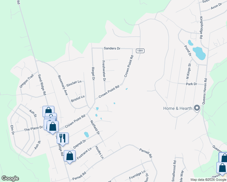 map of restaurants, bars, coffee shops, grocery stores, and more near 214 Faison Lane in Hubert