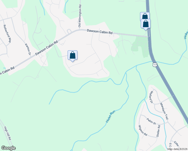 map of restaurants, bars, coffee shops, grocery stores, and more near 407 Bret Court in Jacksonville