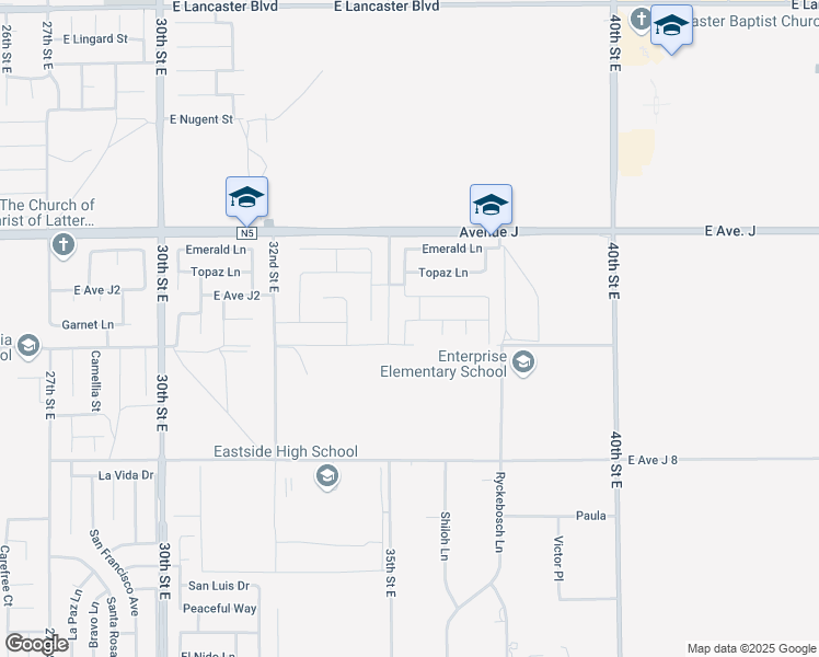 map of restaurants, bars, coffee shops, grocery stores, and more near 3526 Garnet Lane in Lancaster