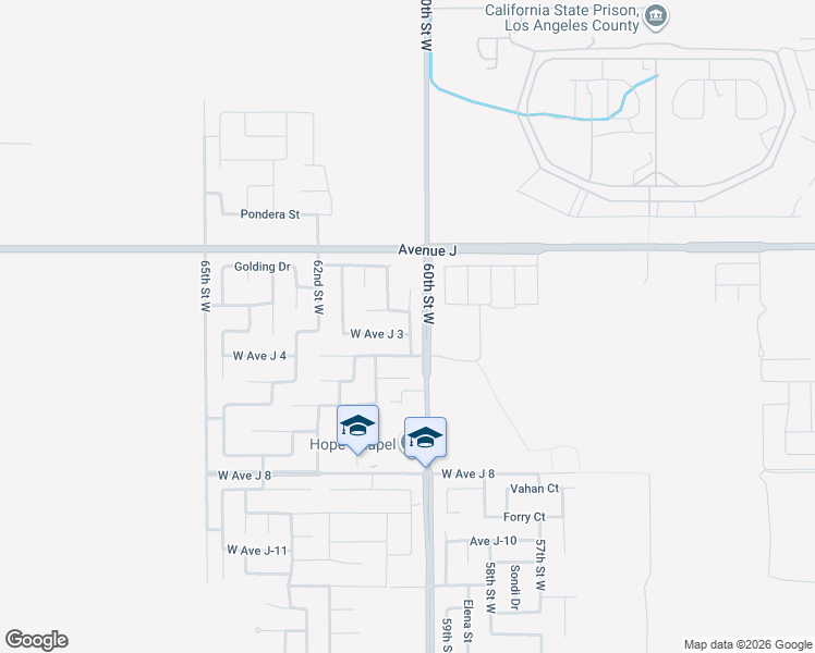 map of restaurants, bars, coffee shops, grocery stores, and more near 4819 West Avenue J 3 in Lancaster