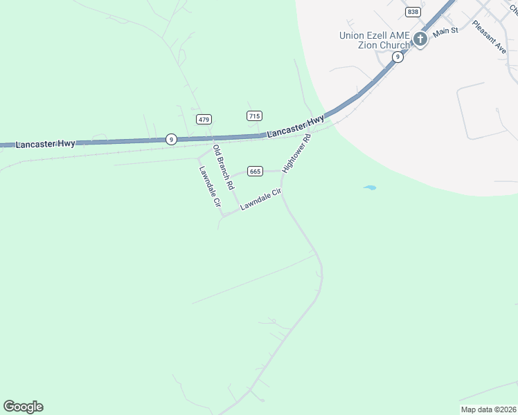 map of restaurants, bars, coffee shops, grocery stores, and more near 727 Lawndale Circle in Fort Lawn