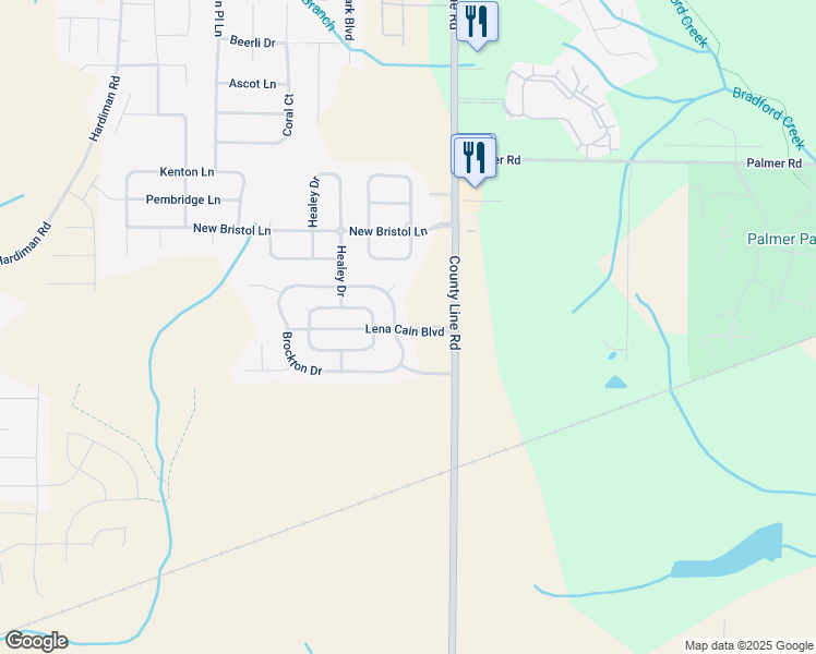 map of restaurants, bars, coffee shops, grocery stores, and more near 104 Brockton Drive in Madison