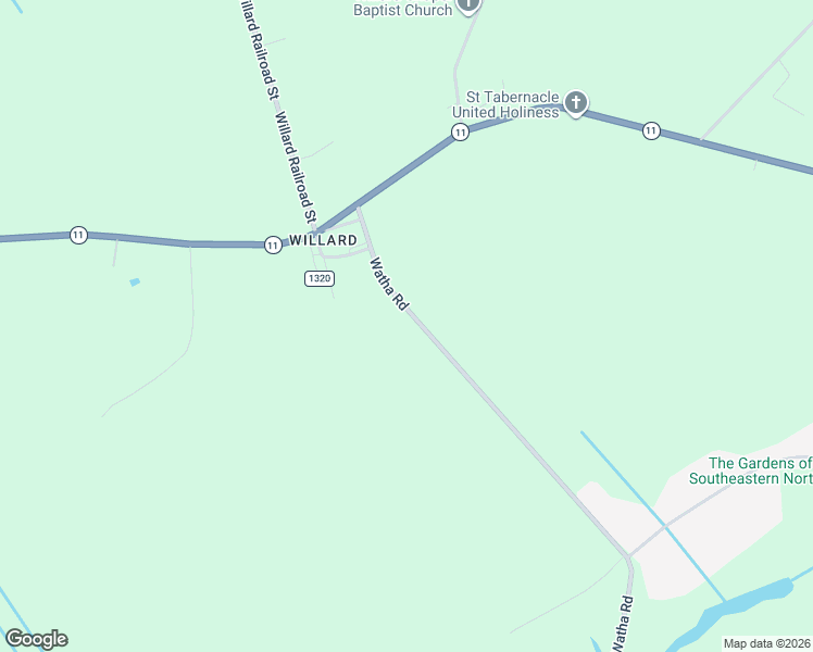 map of restaurants, bars, coffee shops, grocery stores, and more near 3490-3576 Willard Railroad Street in Pender County