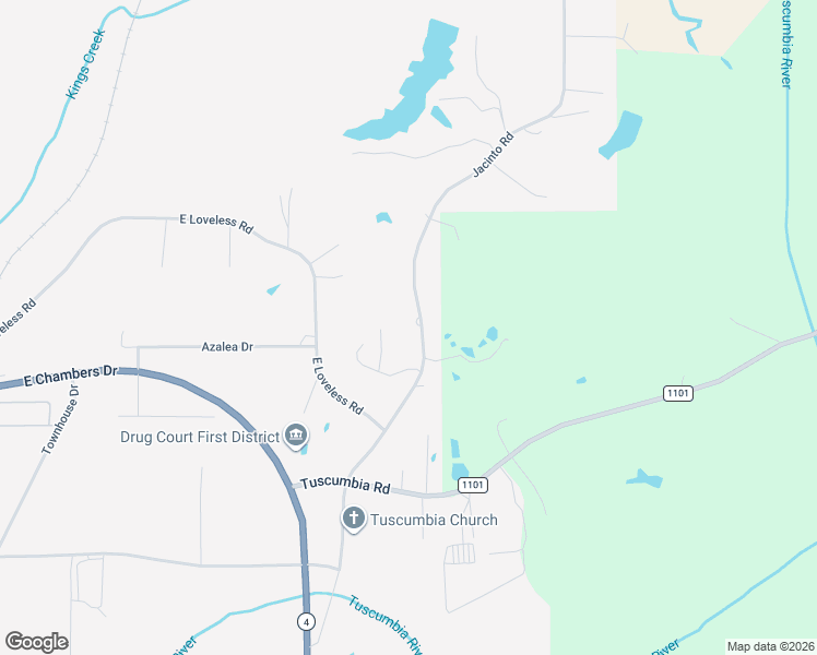 map of restaurants, bars, coffee shops, grocery stores, and more near 2329-2641 Jacinto Road in Booneville