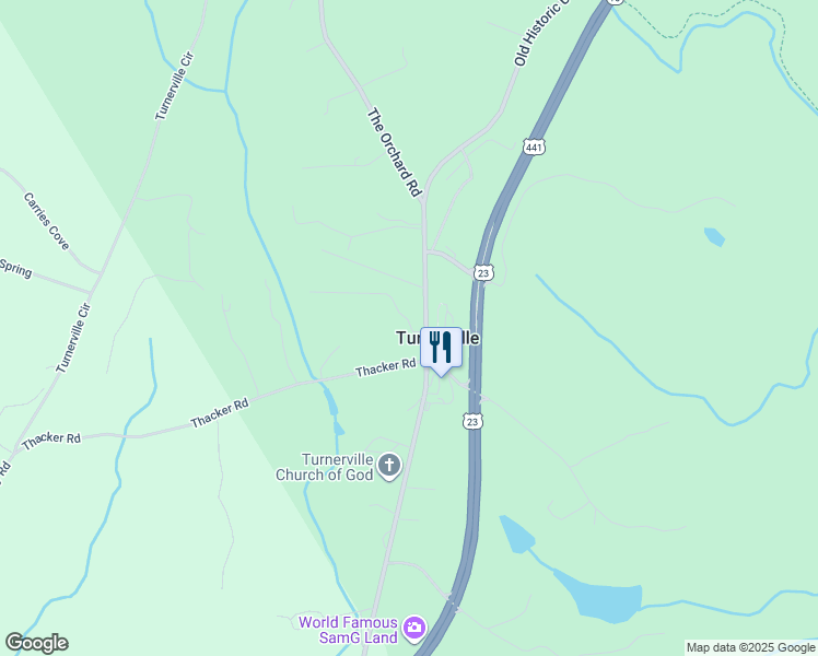 map of restaurants, bars, coffee shops, grocery stores, and more near 183 Claude Bingham Road in Clarkesville