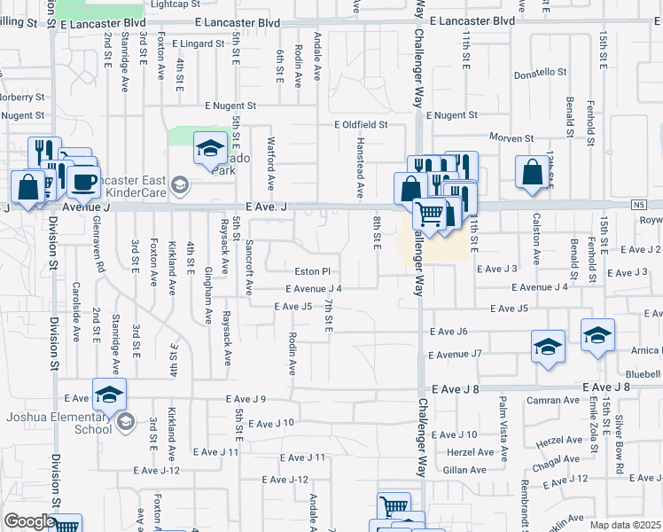 map of restaurants, bars, coffee shops, grocery stores, and more near 640 Woodington Drive in Lancaster
