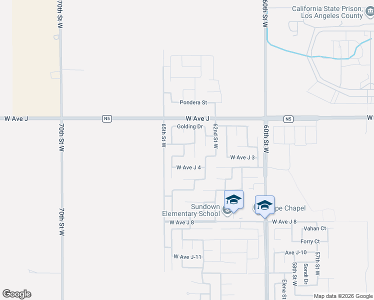 map of restaurants, bars, coffee shops, grocery stores, and more near 44238 Encanto Way in Lancaster
