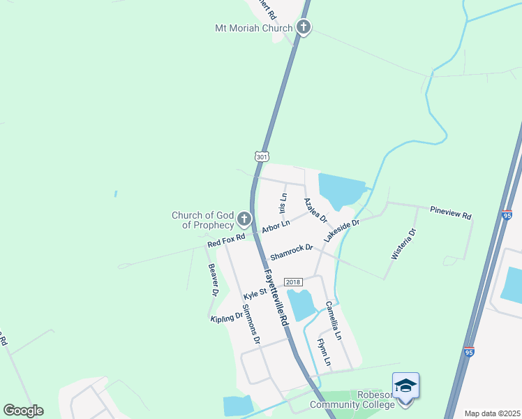 map of restaurants, bars, coffee shops, grocery stores, and more near 5604 Fayetteville Road in Lumberton