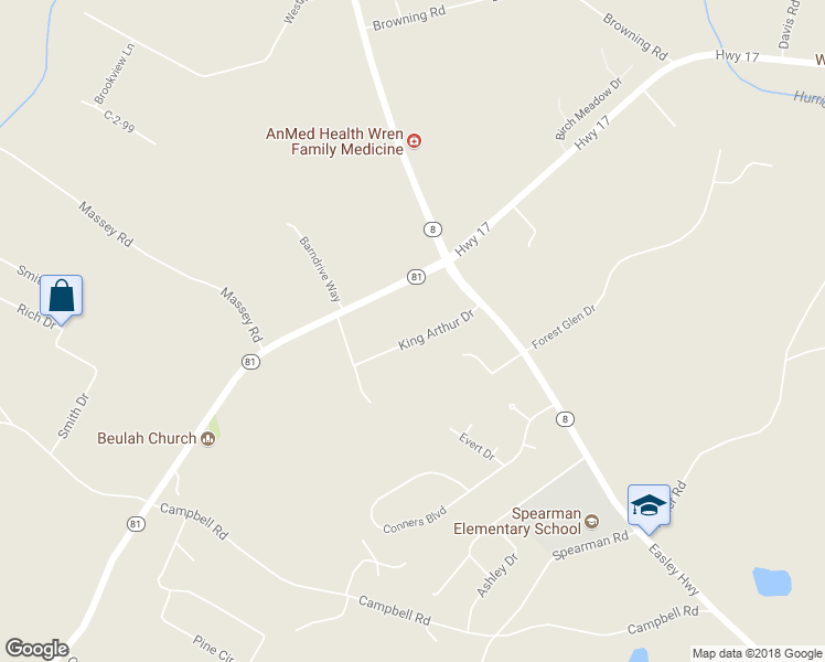 map of restaurants, bars, coffee shops, grocery stores, and more near 114 King Arthur Drive in Piedmont