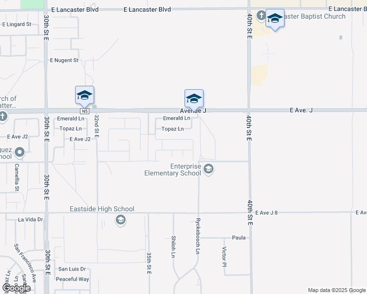 map of restaurants, bars, coffee shops, grocery stores, and more near 3625 Garnet Lane in Lancaster