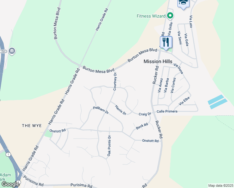 map of restaurants, bars, coffee shops, grocery stores, and more near 3332 Courtney Drive in Lompoc