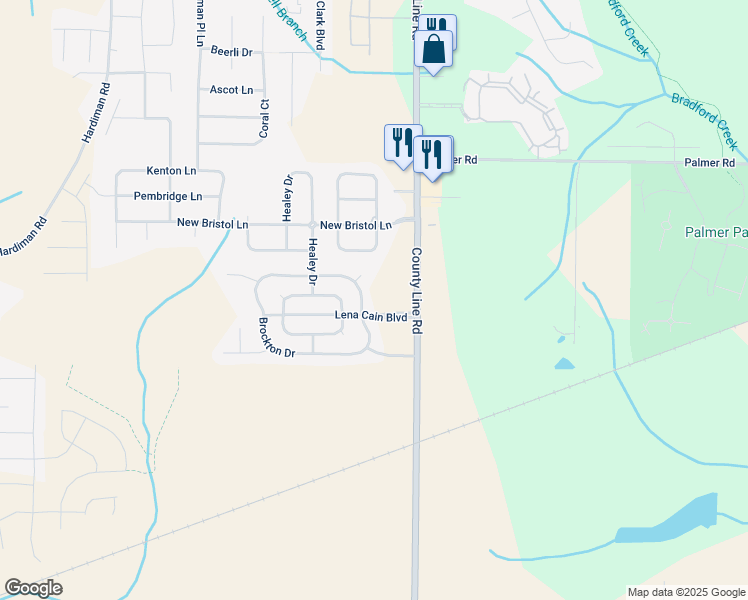 map of restaurants, bars, coffee shops, grocery stores, and more near 104 Brockton Drive in Madison