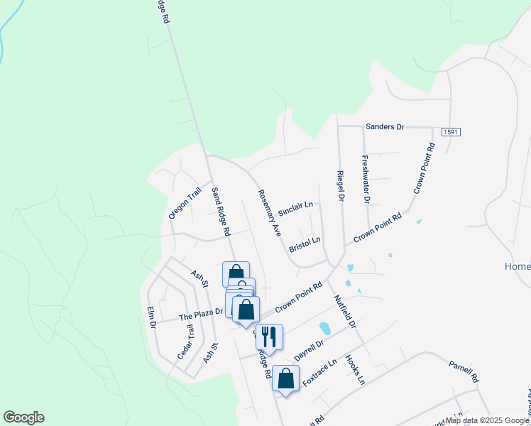 map of restaurants, bars, coffee shops, grocery stores, and more near 130 Rosemary Avenue in Hubert