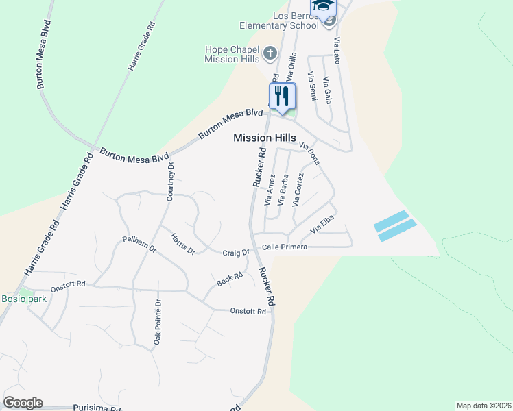 map of restaurants, bars, coffee shops, grocery stores, and more near 3354 Rucker Road in Lompoc