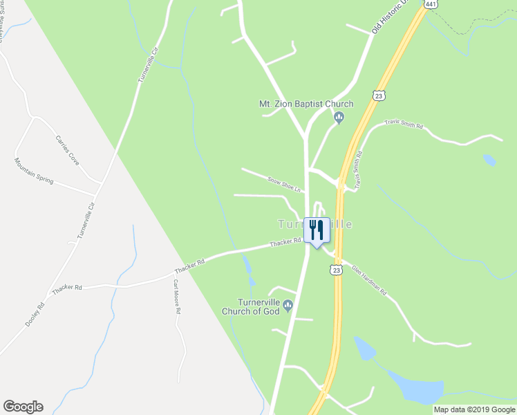 map of restaurants, bars, coffee shops, grocery stores, and more near 183 Claude Bingham Road in Clarkesville