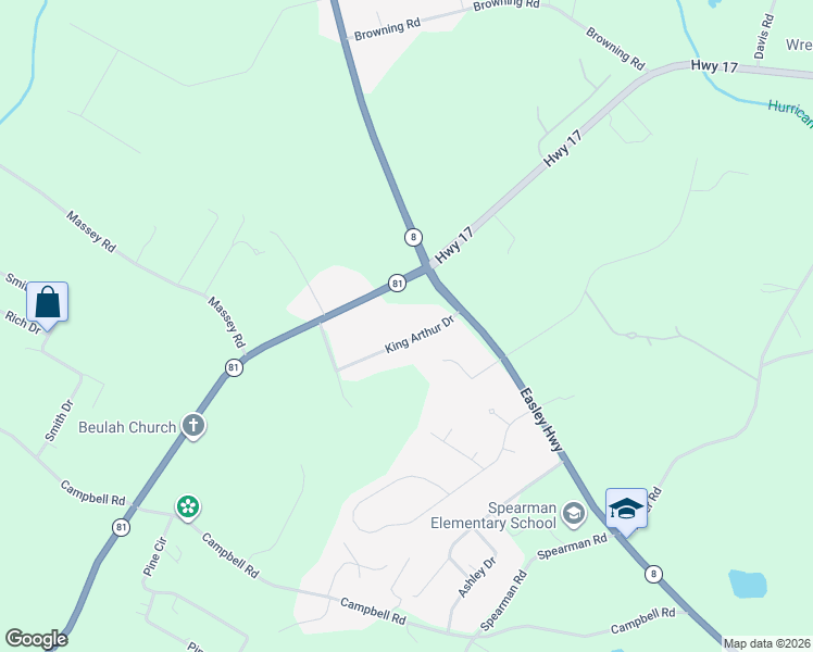 map of restaurants, bars, coffee shops, grocery stores, and more near 114 King Arthur Drive in Piedmont