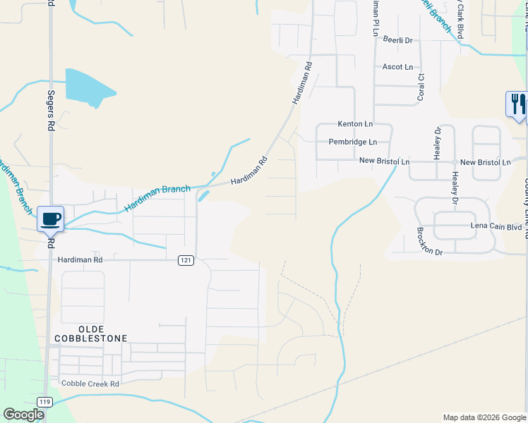 map of restaurants, bars, coffee shops, grocery stores, and more near 29410 Hardiman Road in Madison