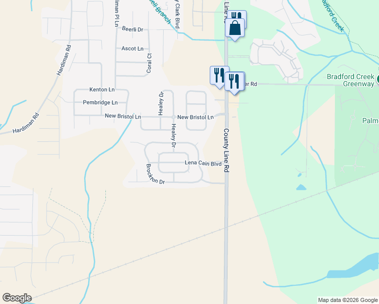 map of restaurants, bars, coffee shops, grocery stores, and more near 104 Dartford Drive in Madison