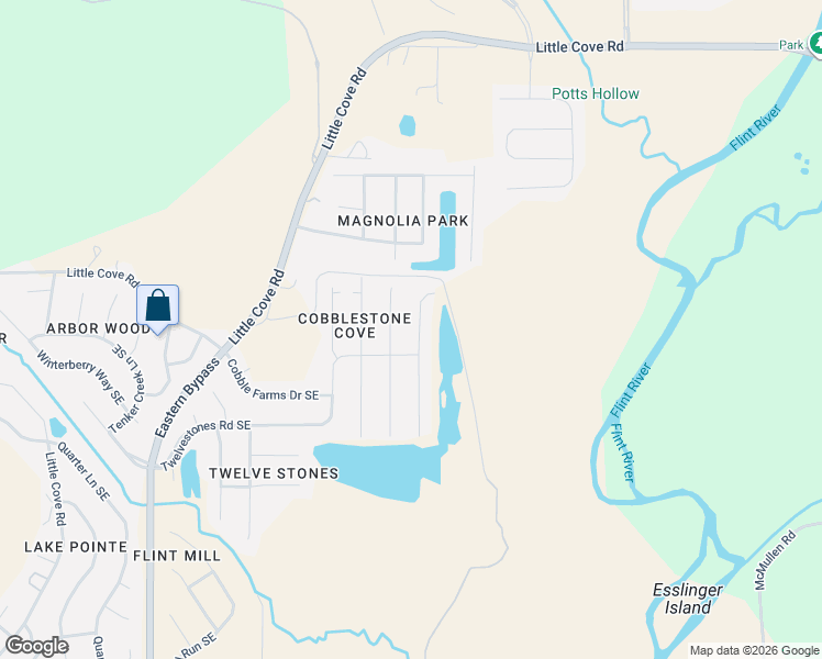 map of restaurants, bars, coffee shops, grocery stores, and more near 3111 Sandstone Street Southeast in Owens Cross Roads