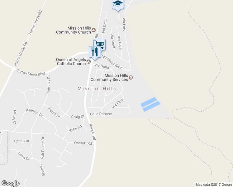 map of restaurants, bars, coffee shops, grocery stores, and more near 3389 Via Dona in Lompoc