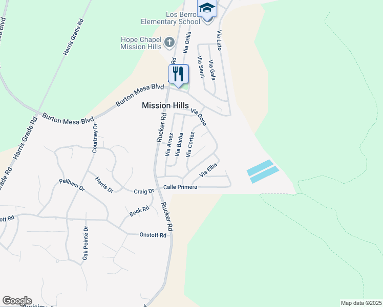 map of restaurants, bars, coffee shops, grocery stores, and more near 1509 Calle Miro in Lompoc