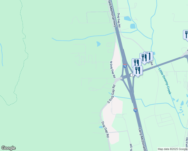 map of restaurants, bars, coffee shops, grocery stores, and more near 1150 Whittle Drive Southwest in Dalton