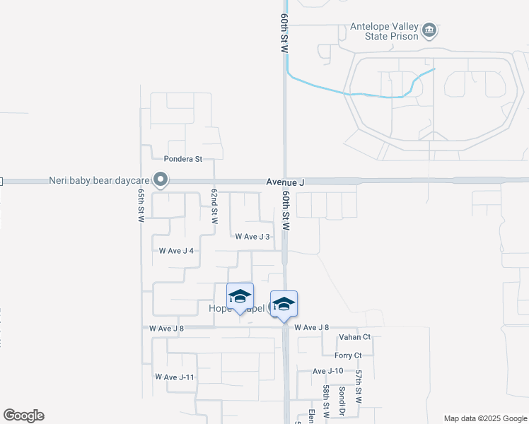 map of restaurants, bars, coffee shops, grocery stores, and more near 44314 Harbor Street in Lancaster