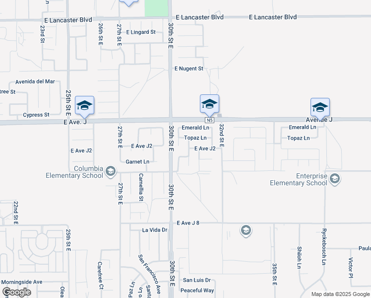 map of restaurants, bars, coffee shops, grocery stores, and more near 44249 Artesia Mill Court in Lancaster
