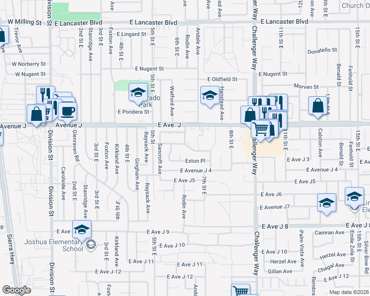 map of restaurants, bars, coffee shops, grocery stores, and more near 610 Woodington Drive in Lancaster