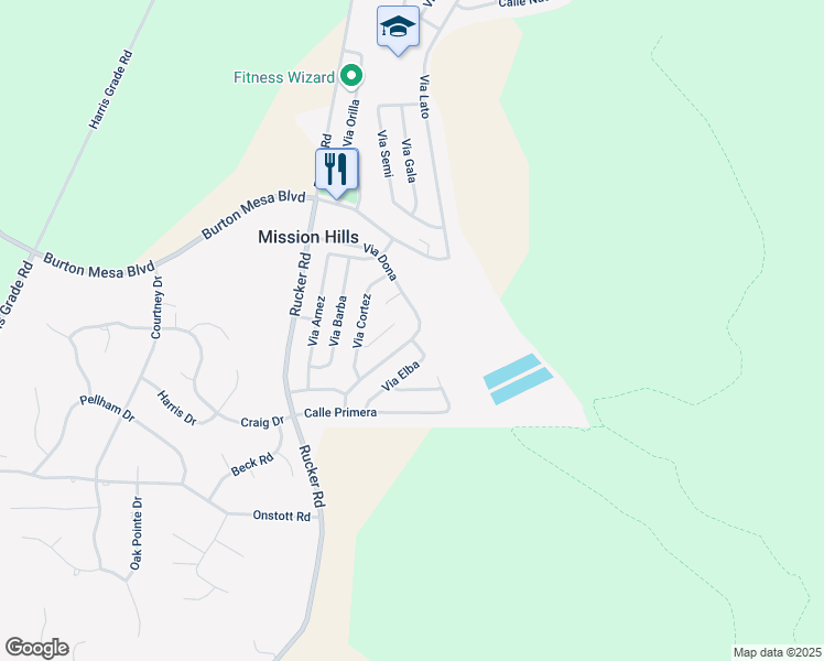 map of restaurants, bars, coffee shops, grocery stores, and more near 3389 Via Dona in Lompoc