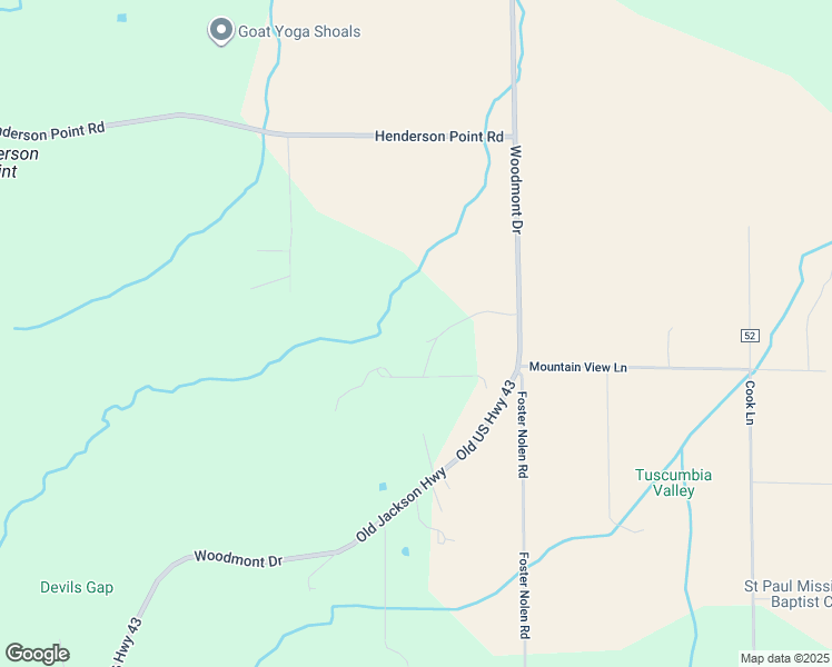 map of restaurants, bars, coffee shops, grocery stores, and more near Mount View Lane in Tuscumbia