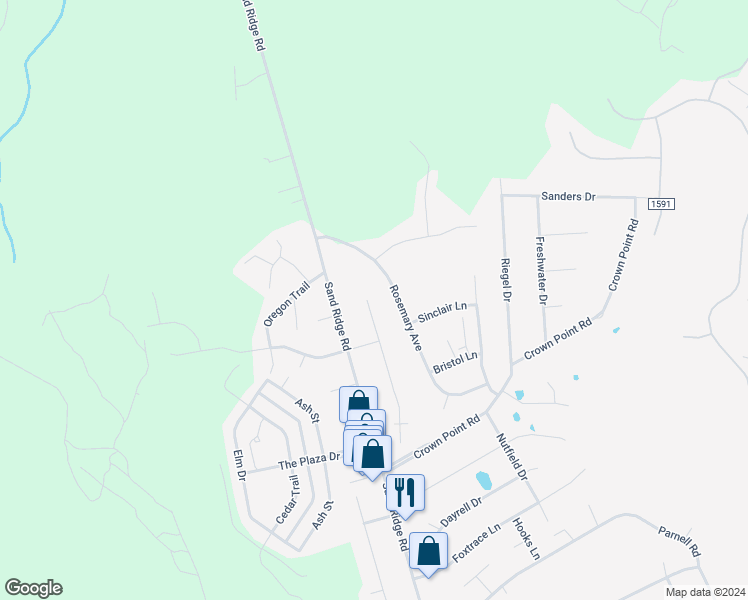 map of restaurants, bars, coffee shops, grocery stores, and more near 312 Cinnamon Drive in Hubert
