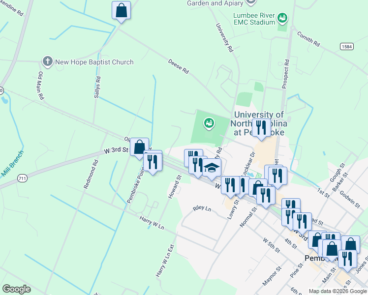 map of restaurants, bars, coffee shops, grocery stores, and more near 8900 Dogwood Road in Pembroke