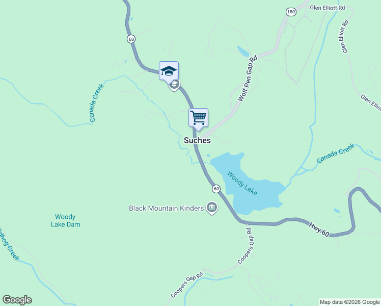 map of restaurants, bars, coffee shops, grocery stores, and more near 1915 Georgia 60 in Suches