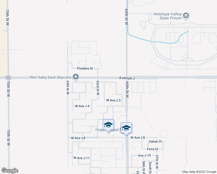 map of restaurants, bars, coffee shops, grocery stores, and more near 44329 Hazel Court in Lancaster
