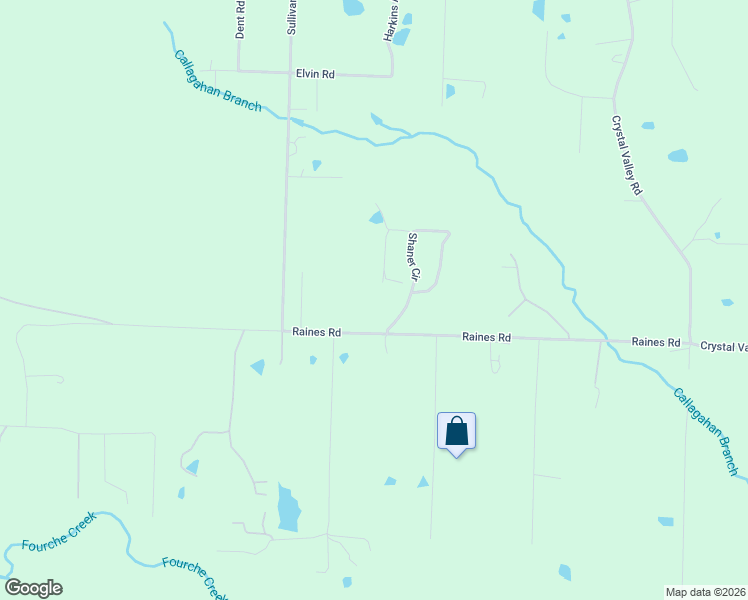 map of restaurants, bars, coffee shops, grocery stores, and more near 6122 Shaner Circle in Little Rock