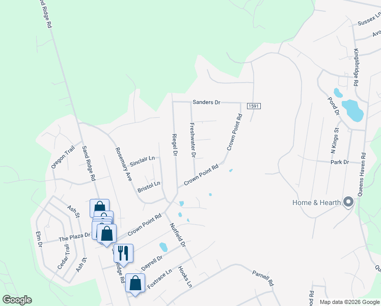 map of restaurants, bars, coffee shops, grocery stores, and more near 119 Freshwater Drive in Hubert