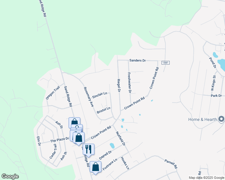 map of restaurants, bars, coffee shops, grocery stores, and more near 620 Parsley Drive in Hubert