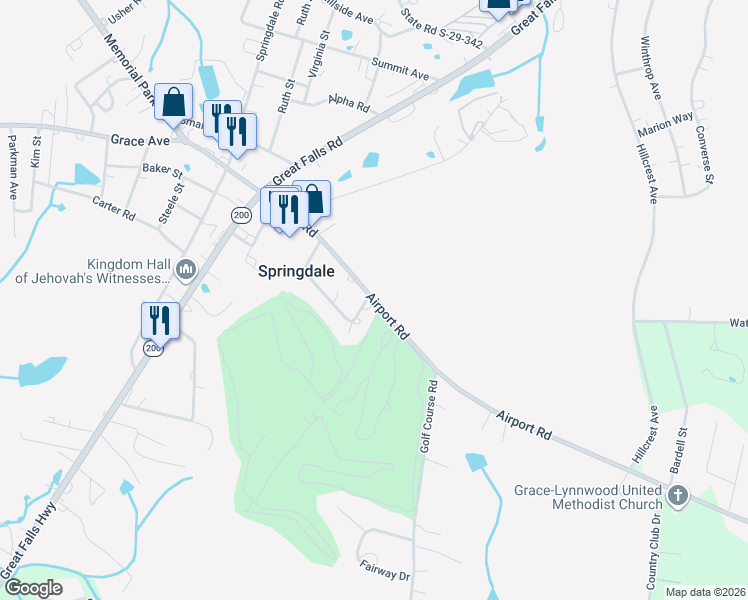 map of restaurants, bars, coffee shops, grocery stores, and more near 1701-1781 Airport Road in Lancaster
