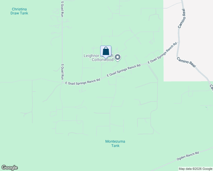 map of restaurants, bars, coffee shops, grocery stores, and more near 805 East Quail Springs Ranch Road in Cottonwood