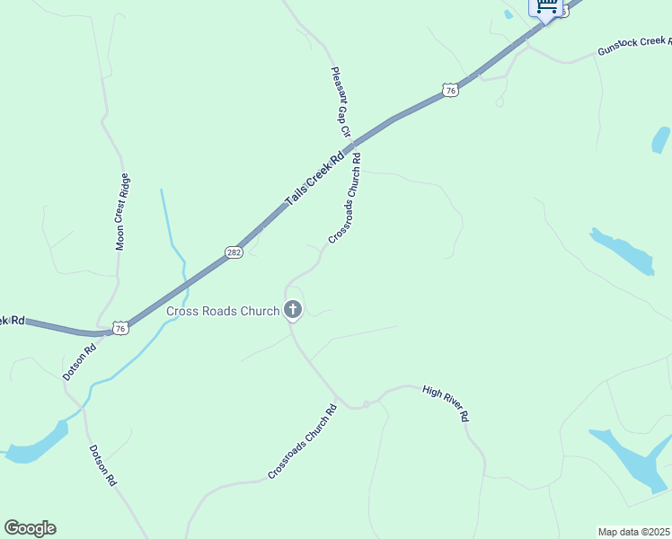 map of restaurants, bars, coffee shops, grocery stores, and more near 317 Crossroads Church Road in Ellijay