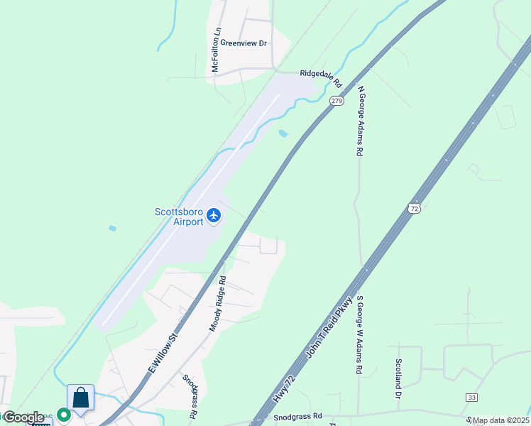 map of restaurants, bars, coffee shops, grocery stores, and more near 98 Wall Street in Scottsboro