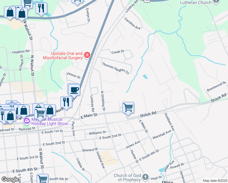map of restaurants, bars, coffee shops, grocery stores, and more near 108 Ware Street in Seneca