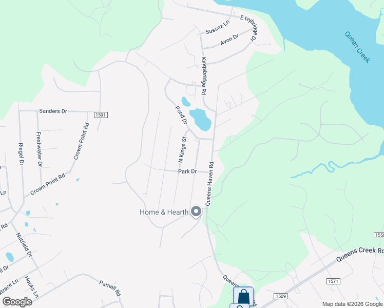 map of restaurants, bars, coffee shops, grocery stores, and more near 110 North King Street in Hubert