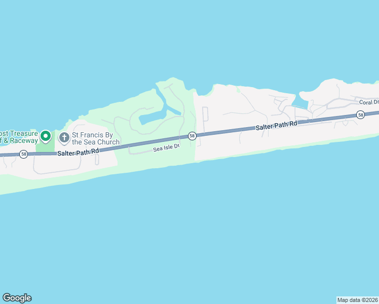 map of restaurants, bars, coffee shops, grocery stores, and more near 725 Sandpiper Village West in Indian Beach