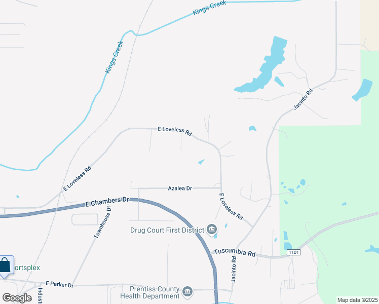 map of restaurants, bars, coffee shops, grocery stores, and more near 807 East Loveless Road in Booneville